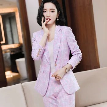 Pants Suit Elegant Houndstooth Full Sleeve Jacket Long Pant Business Suits Ladies 4XL Plus Size Female Blazer Trouserss Set
Pants Suit Elegant Houndstooth Full Sleeve Jacket Long Pant Business Suits Ladies 4XL Plus Size Female Blazer Trouserss Set