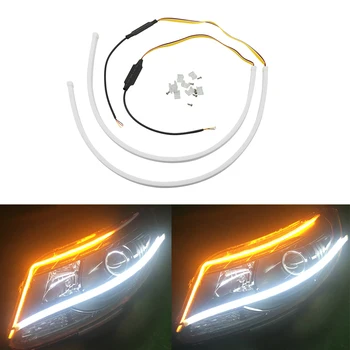 Car Daytime Running Light Headlight Strip Flexible Turn Signal DRL Strip LED White Amber Flowing For Chevrolet Malibu A4 A6
Car Daytime Running Light Headlight Strip Flexible Turn Signal DRL Strip LED White Amber Flowing For Chevrolet Malibu A4 A6