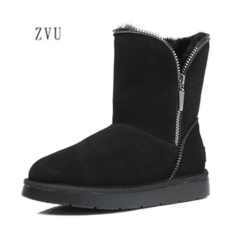 Zvu winter snow boots women zipper Black anti slip warm flat bottom boots Sheepskin Fur integrated short boots
Zvu winter snow boots women zipper Black anti slip warm flat bottom boots Sheepskin Fur integrated short boots