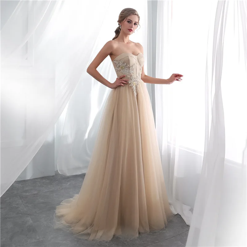 Sexy Backless Evening Dresses Long Plus Size Evening Party Dress Champagne Formal Dress Women Elegant Plus Size Custom Made 2019
Sexy Backless Evening Dresses Long Plus Size Evening Party Dress Champagne Formal Dress Women Elegant Plus Size Custom Made 2019