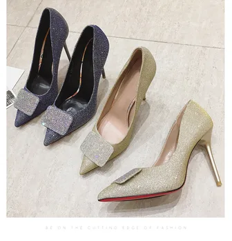 Heels Women Shoes Winter 2New Wild Pointed Sexy Nightclub 10cm Thin Heel Shoes Blue Gold Size 34-39 Shiny Bling Heel Shoes
Heels Women Shoes Winter 2New Wild Pointed Sexy Nightclub 10cm Thin Heel Shoes Blue Gold Size 34-39 Shiny Bling Heel Shoes
