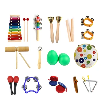 Percussion Music Toy Kit for Children Toddler Tambourine Handbells Maracas Castanets Woodblock 19pcs with Storage Backpack
Percussion Music Toy Kit for Children Toddler Tambourine Handbells Maracas Castanets Woodblock 19pcs with Storage Backpack