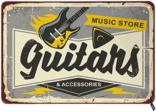Guitars Shop Tin Signs,Music Store Here on Gray Background Vintage Metal Tin Sign for Men Women,Wall Decor for Bars,Restaurants
Guitars Shop Tin Signs,Music Store Here on Gray Background Vintage Metal Tin Sign for Men Women,Wall Decor for Bars,Restaurants