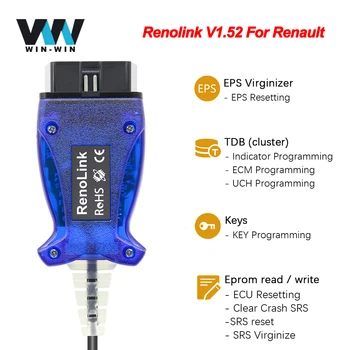 Renolink V1.52 For Renault OBD2 ECU Programmer Airbag Reset Tool OBD OBD2 Car Diagnostic Auto Tool ECM UCH Key Programmer Tool
Renolink V1.52 For Renault OBD2 ECU Programmer Airbag Reset Tool OBD OBD2 Car Diagnostic Auto Tool ECM UCH Key Programmer Tool