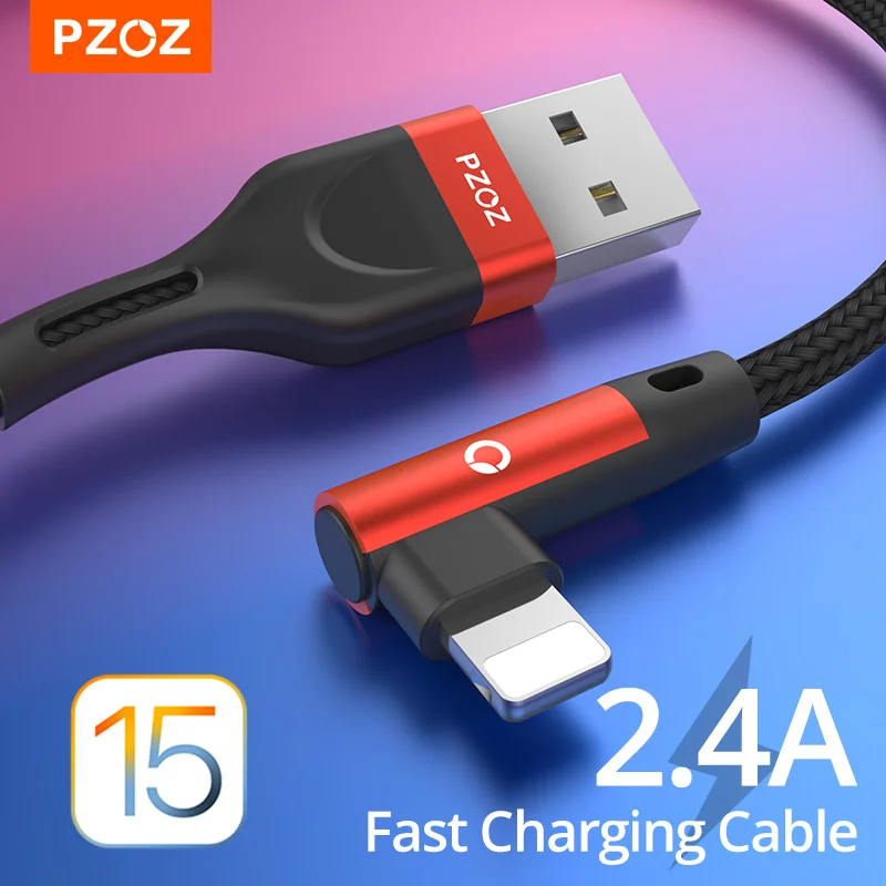 PZOZ для iphone 11 pro Xr Xs Max 8 7s 6 plus 6s 5 5s se ipad кабель USB быстрой зарядки usb 90 градусов |