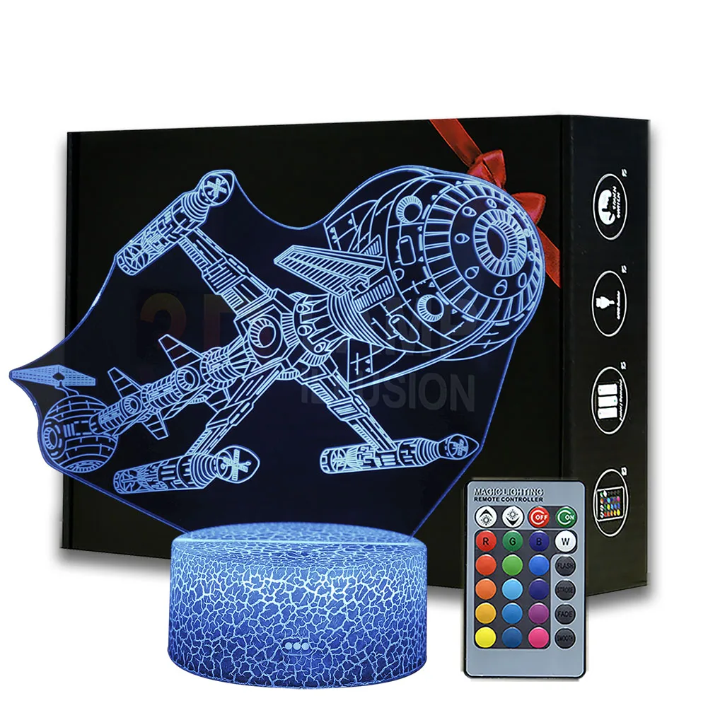 3D Illusion Night Light Spaceship Pattern Desk Lamp Kids Bedside Lamp For Home Room Decor Lighting Dropshipping 3D Lamp
3D Illusion Night Light Spaceship Pattern Desk Lamp Kids Bedside Lamp For Home Room Decor Lighting Dropshipping 3D Lamp