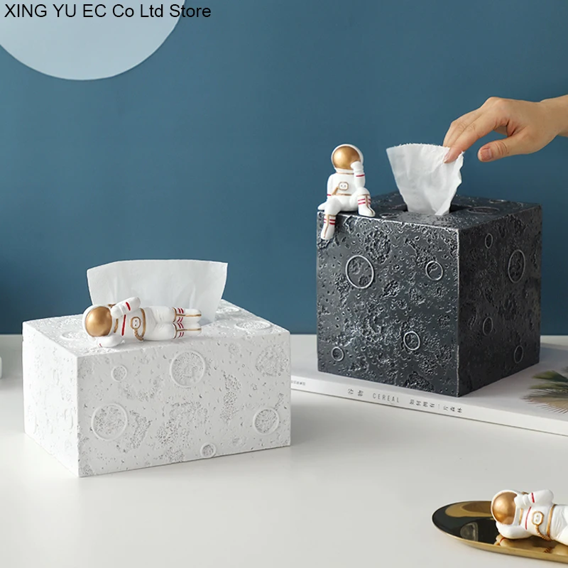 

Creative Net Celebrity Astronaut Paper Box Nordic Home Storage Roll Paper Holder Household Light Luxury Astronaut Tissue Box