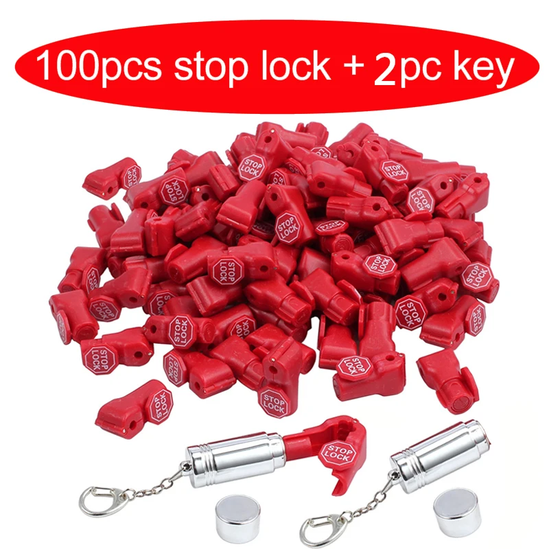 100pcs+2keys Anti-theft EAS Stop Lock for Store Display Security tags Hook stem&peg stoplock Plastic Lock 6mm Hook lock
100pcs+2keys Anti-theft EAS Stop Lock for Store Display Security tags Hook stem&peg stoplock Plastic Lock 6mm Hook lock