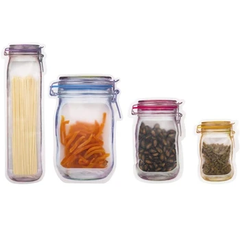 Mason Jar Zipper Bags, 36Pcs Reusable Zipper Snack Bags Food Storage Bags Portable Mason Jar Stand-Up Leakproof 
Mason Jar Zipper Bags, 36Pcs Reusable Zipper Snack Bags Food Storage Bags Portable Mason Jar Stand-Up Leakproof
