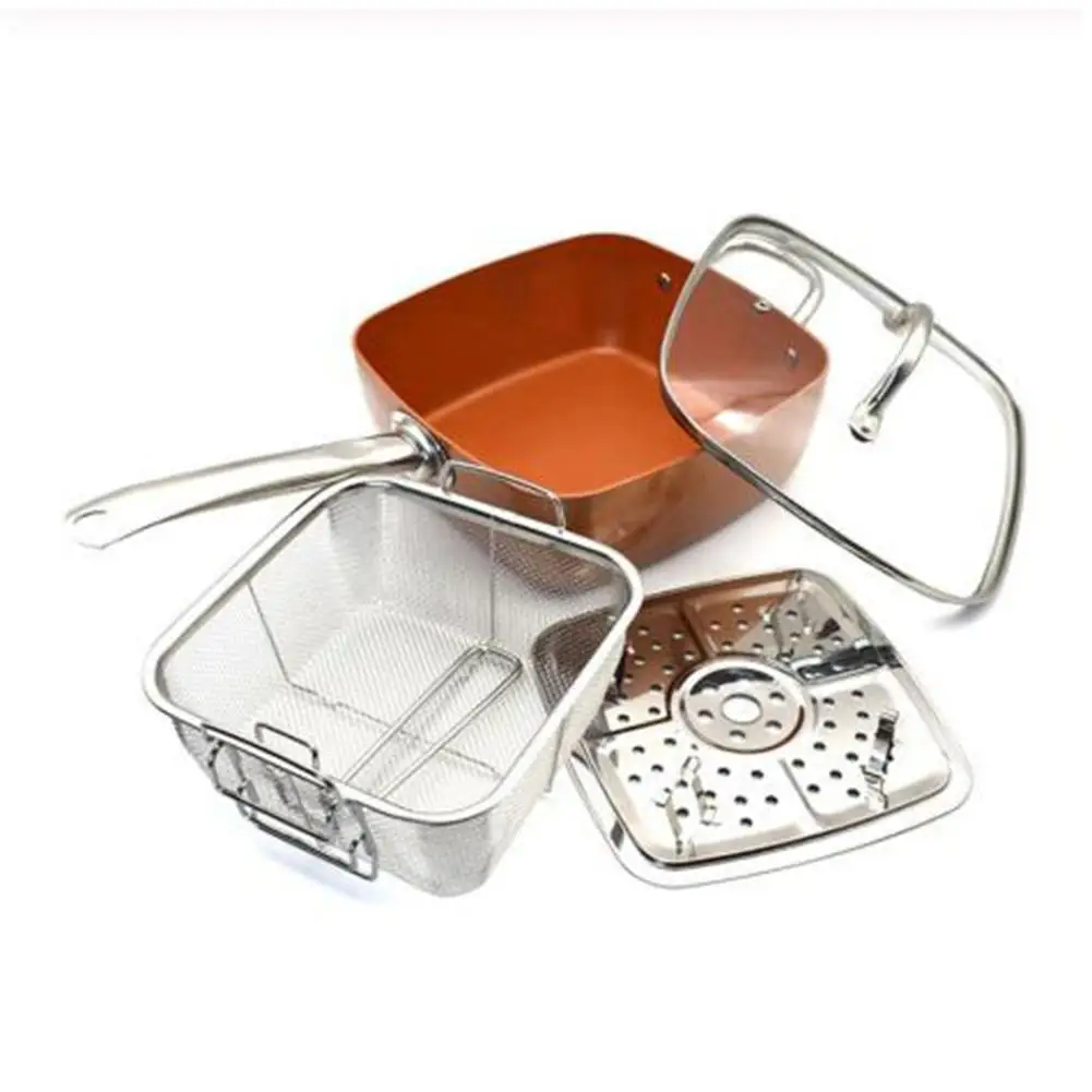 4PCS Ceramic Non-stick Aluminum Alloy Red Copper Square Pan Set With 10 Inch Deep Square Fry Pan Kitchen Supplies
4PCS Ceramic Non-stick Aluminum Alloy Red Copper Square Pan Set With 10 Inch Deep Square Fry Pan Kitchen Supplies