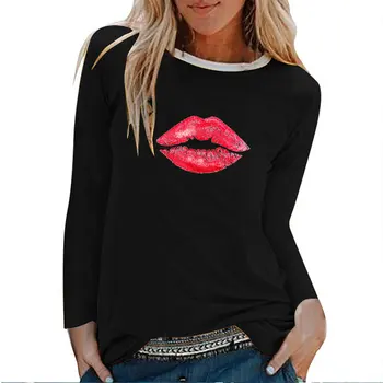Red Lips Print Long Sleeve T-shirts Women Autumn Winter Tops for Women Graphic T Shirts Streetwear White O Neck Camisetas Mujer
Red Lips Print Long Sleeve T-shirts Women Autumn Winter Tops for Women Graphic T Shirts Streetwear White O Neck Camisetas Mujer