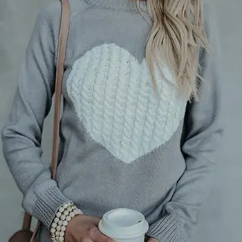 Women Long-sleeve Sweater Heart Pattern Knitted Pullover Female Autumn Winter Casual Sweater
Women Long-sleeve Sweater Heart Pattern Knitted Pullover Female Autumn Winter Casual Sweater