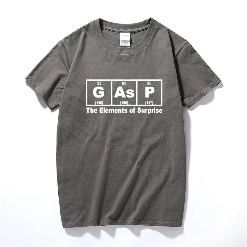 Gasp The Elements Of Surprise T-shirt Science Geek Nerd Funny Birthday Gift Top Cotton Short sleeves T shirt Unisex Euro Size | Мужская