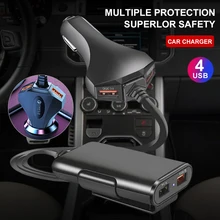 4 In 1 Car Charger Car Lighter Charger Adapter QC3.0 Fast Charge Multi USB Car Charger Front and Back Seat Vehicle Charger Tools
4 In 1 Car Charger Car Lighter Charger Adapter QC3.0 Fast Charge Multi USB Car Charger Front and Back Seat Vehicle Charger Tools
