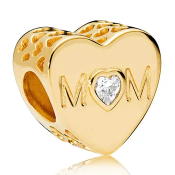 Original Gold Color Shine Mother Heart With Crystal Beads Fit 925 Sterling Silver Bead Charm Bracelet DIY Jewelry
Original Gold Color Shine Mother Heart With Crystal Beads Fit 925 Sterling Silver Bead Charm Bracelet DIY Jewelry
