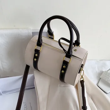 Women PU Leather Boston Bags 2020 New Barrel-shaped Crossbody Bag Female Panelled Zip Tote Handbag Luxury Designer Bolsa Mujer
Women PU Leather Boston Bags 2020 New Barrel-shaped Crossbody Bag Female Panelled Zip Tote Handbag Luxury Designer Bolsa Mujer