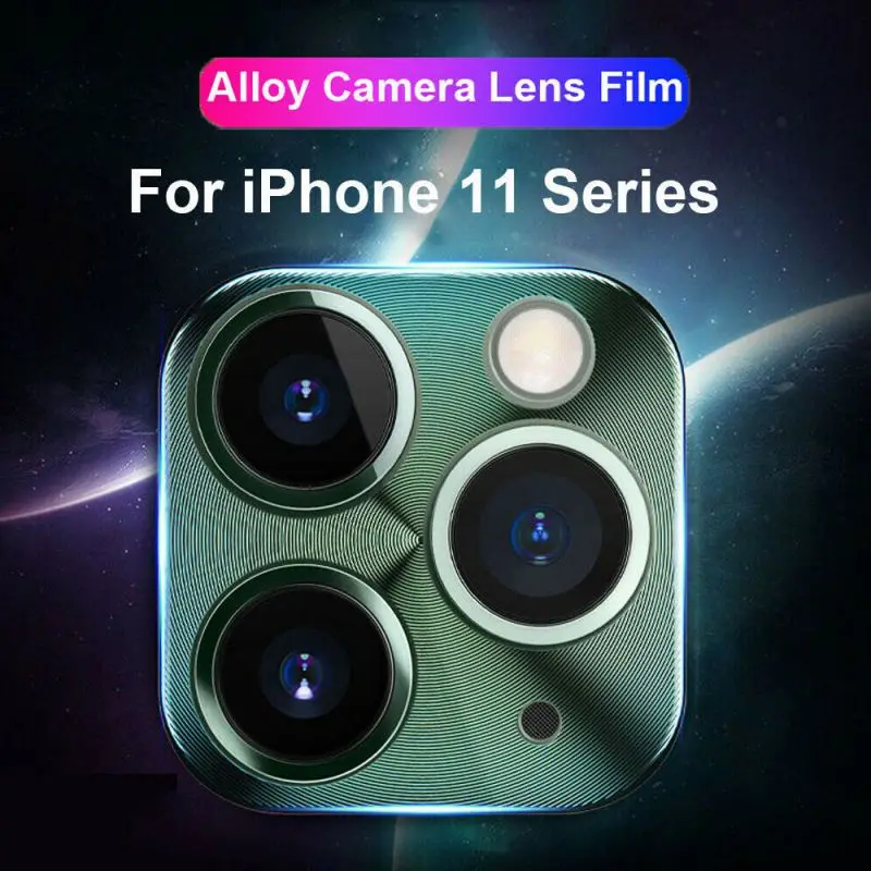 Full Cover Metal Frame Camera Lens Screen Protector Film for iPhone 11 Pro Max Aluminum Protective | Мобильные телефоны и