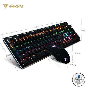 Gaming Keyboard and Mouse Wired Mechanical Keyboard With Backlight LED 104 Keys RGB Mix Blue Switch FPS Mice For Gamer PC Laptop
Gaming Keyboard and Mouse Wired Mechanical Keyboard With Backlight LED 104 Keys RGB Mix Blue Switch FPS Mice For Gamer PC Laptop