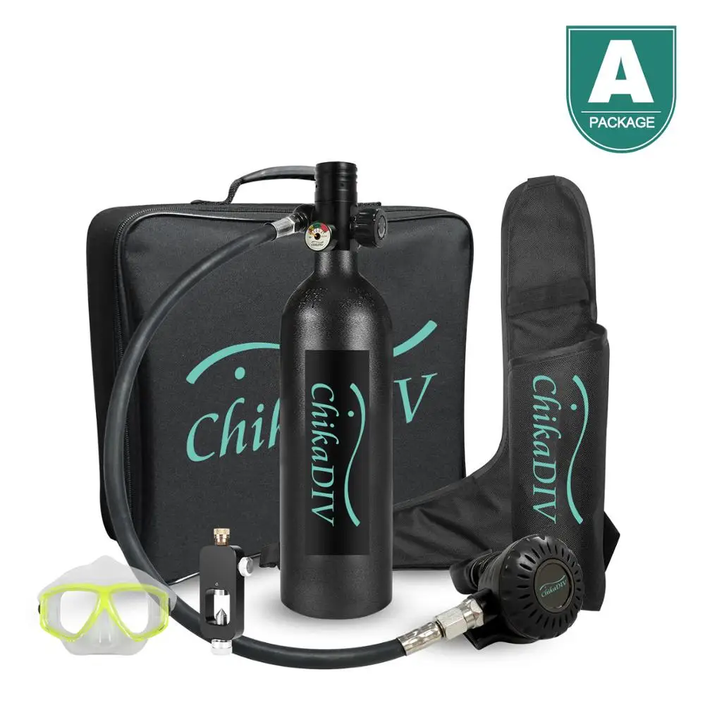 ChikaDIV Mini Diving Oxygen Cylinder Equipment 360 ° Rotating 1 Litre Capacity with 15-20 minutes Underwater Diving Refillable
ChikaDIV Mini Diving Oxygen Cylinder Equipment 360 ° Rotating 1 Litre Capacity with 15-20 minutes Underwater Diving Refillable