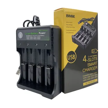 

4 Slots 3.7V Rechargeable battery chargers 18650/26650/18350/16340/18500/14500 USB Lithium battery Charger