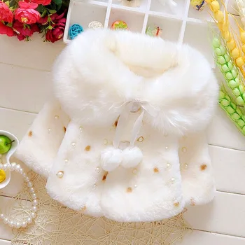 Winter Baby Girls Faux Fur Fleece Imitation Pearls Princess Outerwear Coat Lapel Collar Xmas Kids Infant Cloak Cape casaco
Winter Baby Girls Faux Fur Fleece Imitation Pearls Princess Outerwear Coat Lapel Collar Xmas Kids Infant Cloak Cape casaco