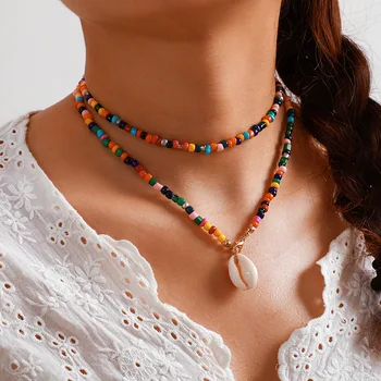 BUDROVKY Hot Selling Bohemian Colorful Rice Beads Shell Necklace Necklace Beach Candy-Colored Shell Pendant Necklace Female
BUDROVKY Hot Selling Bohemian Colorful Rice Beads Shell Necklace Necklace Beach Candy-Colored Shell Pendant Necklace Female