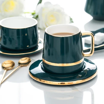 Porcelain Green Cup and Saucer Coffee Cup Set Unique Gift for Father Boss Wife Gift Box Home Decor in Gold Rim Ceramic Style
Porcelain Green Cup and Saucer Coffee Cup Set Unique Gift for Father Boss Wife Gift Box Home Decor in Gold Rim Ceramic Style