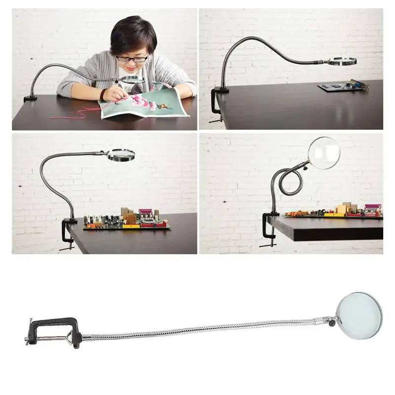 Clip Magnifier Glass Magnifier Desktop Magnifier for Home Store (100mm, Black Silver)
Clip Magnifier Glass Magnifier Desktop Magnifier for Home Store (100mm, Black Silver)