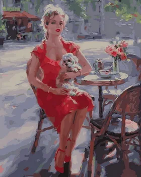 Unframe diy oil picture oil paintings by numbers figure painting paint by number for home decor 4050cm red dress with dog
Unframe diy oil picture oil paintings by numbers figure painting paint by number for home decor 4050cm red dress with dog