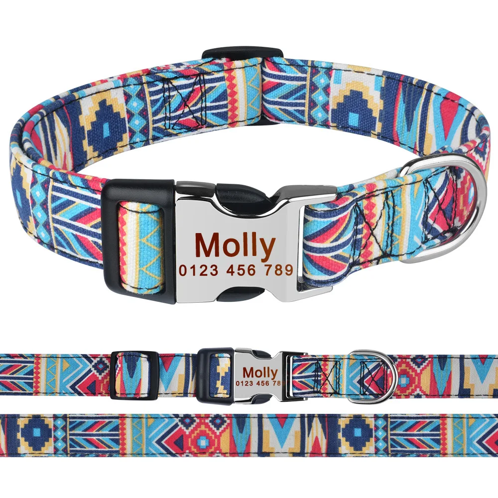AiruiDog персонализированный ошейник для собаки прочный нейлоновый цветочный на