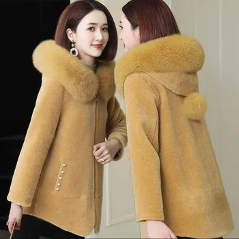 Korean-style 2019 Winter Haining New Style Imitation Sheep Shearing Granule Wool Hooded Mid-length Overcoat Fur Coat Women's
Korean-style 2019 Winter Haining New Style Imitation Sheep Shearing Granule Wool Hooded Mid-length Overcoat Fur Coat Women's