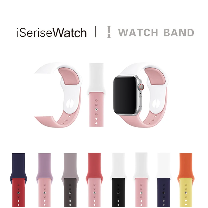 Подходят Спортивные Мягкие Ремешки для наручных часов Apple Watch ремешок 38 мм 40 42 44