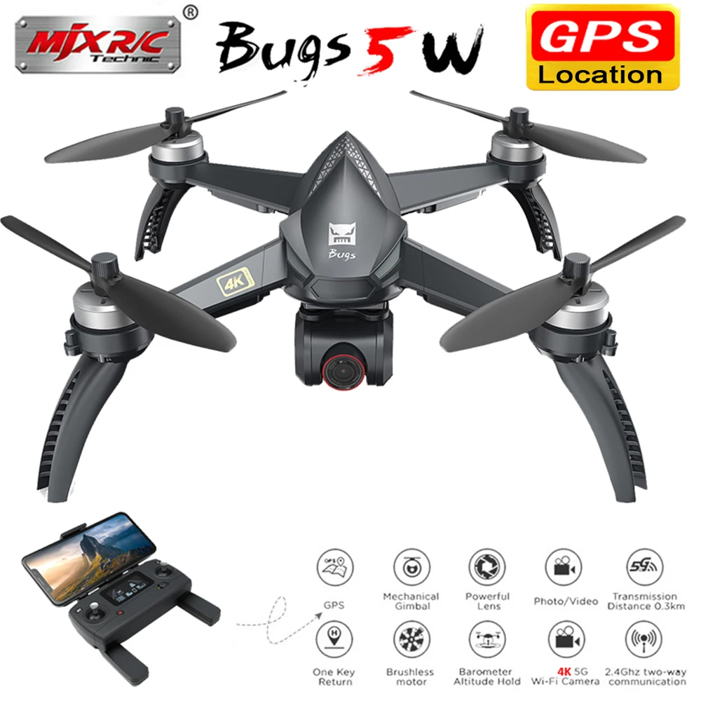 MJX Bugs 5W B5W GPS Brushless RC Drone with 5G 4K Wifi FPV HD Automatic adjustment Camera Quadcopter VS H117S RC Helicopter Dron
MJX Bugs 5W B5W GPS Brushless RC Drone with 5G 4K Wifi FPV HD Automatic adjustment Camera Quadcopter VS H117S RC Helicopter Dron