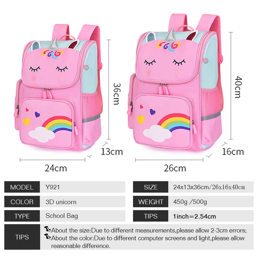 3D Unicorn Waterproof Primary School Bags for Girls 3D Unicorn Waterproof Primary School Bags for Girls