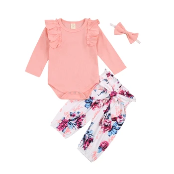 Children's Three Piece Set Baby's Ruffled Long Sleeve Solid Top Printed Trousers for Kids Pink Red
Children's Three Piece Set Baby's Ruffled Long Sleeve Solid Top Printed Trousers for Kids Pink Red