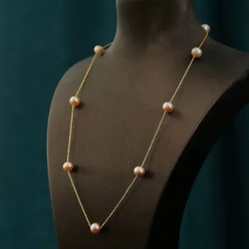 18KGF freshwater Pearl Necklace 8-9mm Natural Baroque pearl For Women Vintage Handmade Jewelry Gift
18KGF freshwater Pearl Necklace 8-9mm Natural Baroque pearl For Women Vintage Handmade Jewelry Gift