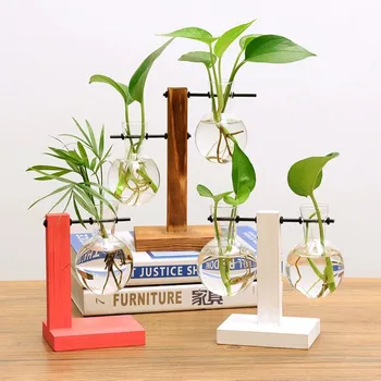 Terrarium Hydroponic Plant Vases Vintage Flower Pot Transparent Vase Wooden Frame Glass Tabletop Plants Home Bonsai Decor
Terrarium Hydroponic Plant Vases Vintage Flower Pot Transparent Vase Wooden Frame Glass Tabletop Plants Home Bonsai Decor