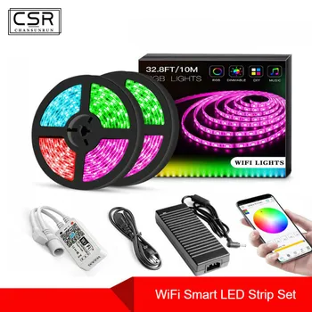 LED 5050 Light Strip Set RGB Colorful Horse Race Smart Light Belt WiFi App Control Light Strip 5M 10M Remote Control +Adapter
LED 5050 Light Strip Set RGB Colorful Horse Race Smart Light Belt WiFi App Control Light Strip 5M 10M Remote Control +Adapter