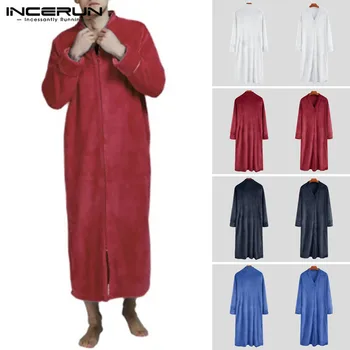 Winter Fashion Men Flannel Robes Long Sleeve Cozy V Neck Solid Bathrobes Warm Nightgown Ladies Coral Fleece Robe INCERUN 2020 7
Winter Fashion Men Flannel Robes Long Sleeve Cozy V Neck Solid Bathrobes Warm Nightgown Ladies Coral Fleece Robe INCERUN 2020 7
