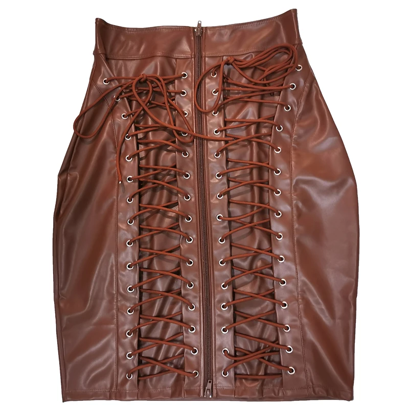 Women Knee Length Skirt Lady Wet Look Faux Leather High Waist Skirts Back Zipper Bodycon Pencil Skirt for Women 23 H1d5c13e7b92646beb06c06f9511f1542A