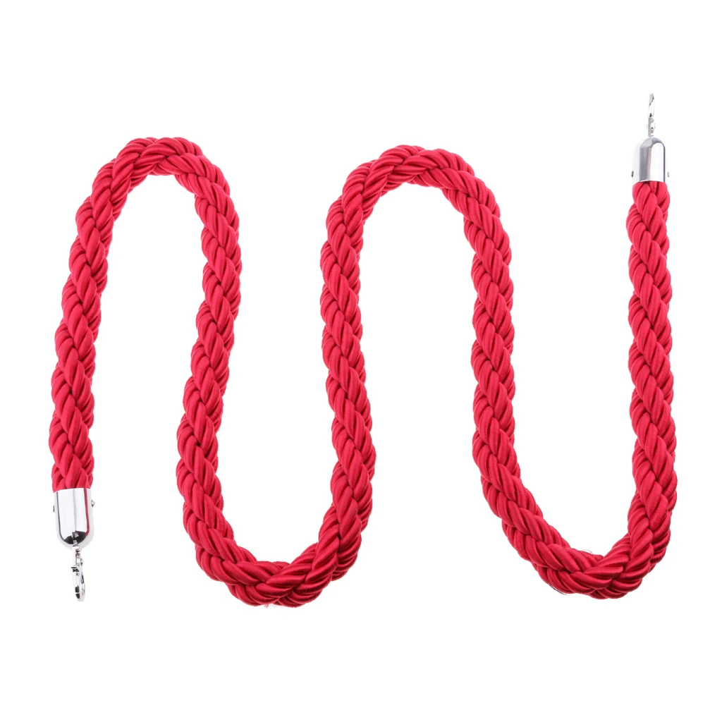 Stanchion Rope Crowd Control Queue Barrier Ropes with Premium Clip Hooks - 5ft, 6 Colors Optional Stanchion Rope Crowd Control Queue Barrier Ropes with Premium Clip Hooks - 5ft, 6 Colors Optional