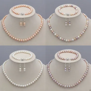 Genuine 7-8mm Natural Akoya Freshwater Pearl Necklace Bracelet Earrings set
Genuine 7-8mm Natural Akoya Freshwater Pearl Necklace Bracelet Earrings set