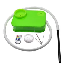 Honeypuff Acrylique Narguilé Ensemble Avec Lumière Led Portable Complet Shisha Narguilé Comprennent Chicha Bol Narguilé Tuyau(China)