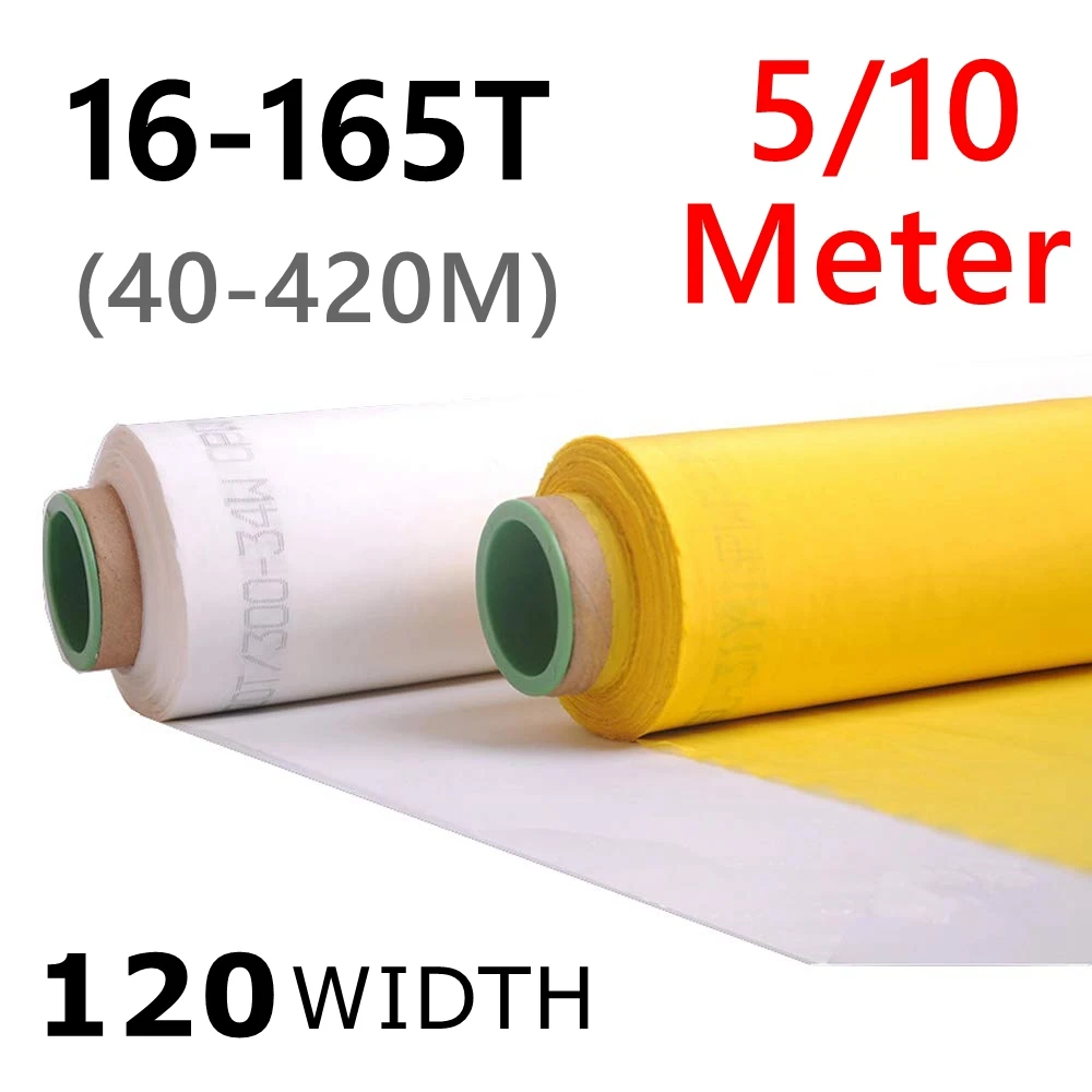 120CM Width 80-420M Screen Printing Mesh 32T-165T Yellow White Polyester Silk Screen Printing Mesh Fabric Tools
120CM Width 80-420M Screen Printing Mesh 32T-165T Yellow White Polyester Silk Screen Printing Mesh Fabric Tools