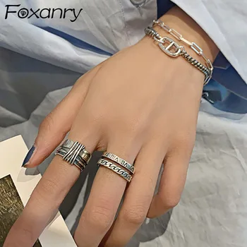 Foxanry 925 Sterling Silver Trendy Rings for Women Creative Simple Double Layer Knotted Geometric Vintage Party Jewelry Gifts 
Foxanry 925 Sterling Silver Trendy Rings for Women Creative Simple Double Layer Knotted Geometric Vintage Party Jewelry Gifts