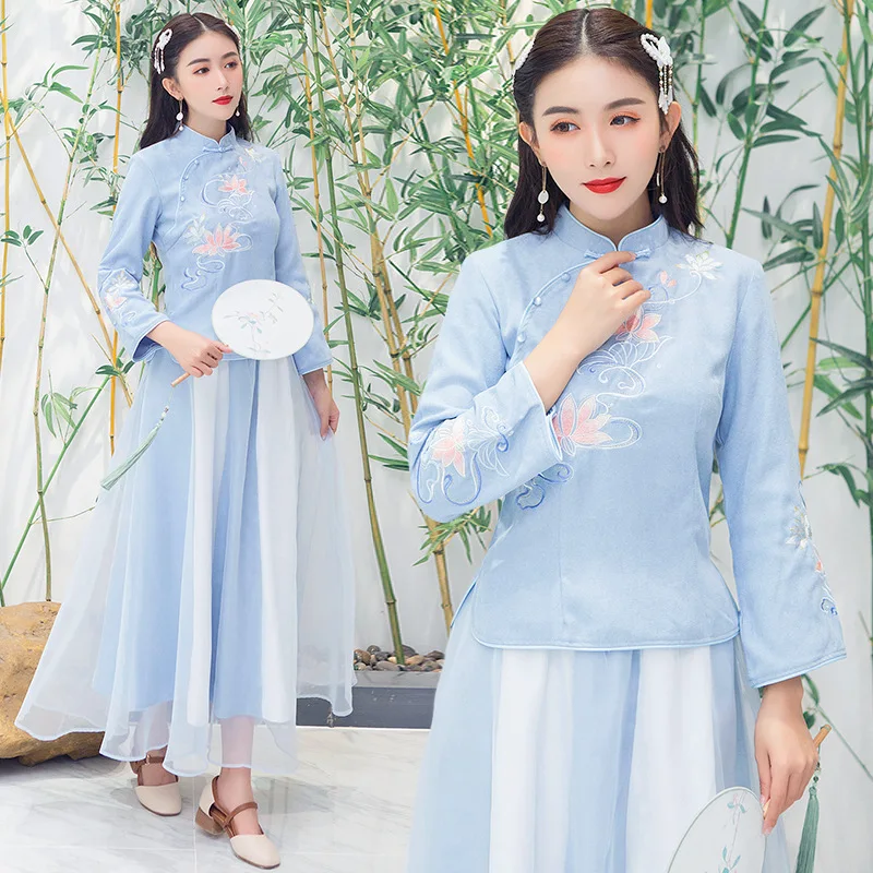 2019 Origional Chinese Style Retro Slim Fit Chinese Costume Tops Tea Art Clothes Traditional Frog Chinese-style Cheongsam Tops W
2019 Origional Chinese Style Retro Slim Fit Chinese Costume Tops Tea Art Clothes Traditional Frog Chinese-style Cheongsam Tops W