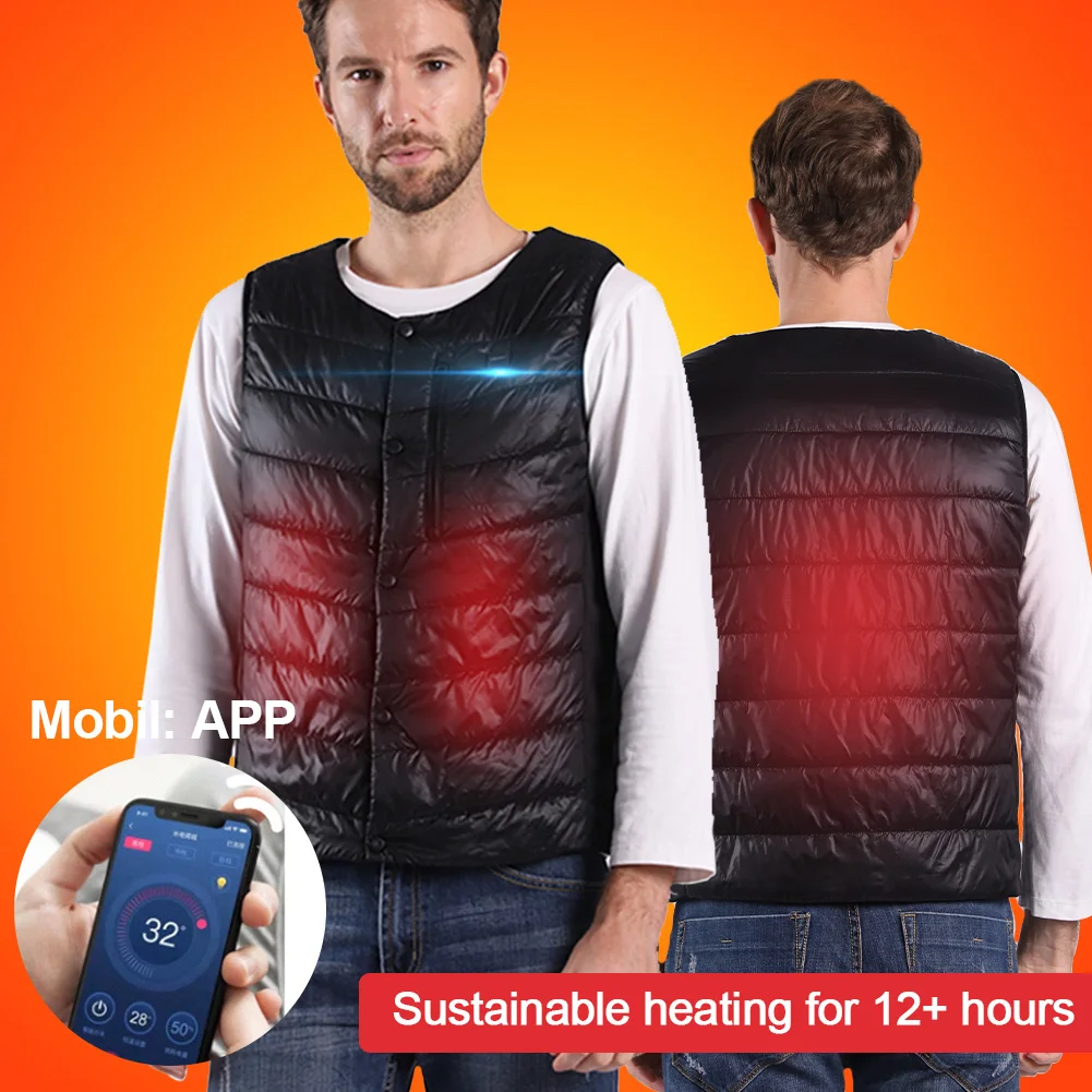 APP Smart Control Heating Vest Men USB Charging Washable Electrical Heated Vest Sleevless Jacket For Winter Riding Fishing
APP Smart Control Heating Vest Men USB Charging Washable Electrical Heated Vest Sleevless Jacket For Winter Riding Fishing