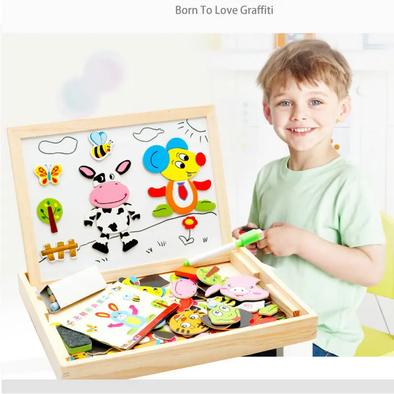 Wooden Magnetic Puzzle Figure Animals Farm Drawing Board Box Educational Gift Toy Magnetic Puzzle Drawing Board Set
Wooden Magnetic Puzzle Figure Animals Farm Drawing Board Box Educational Gift Toy Magnetic Puzzle Drawing Board Set