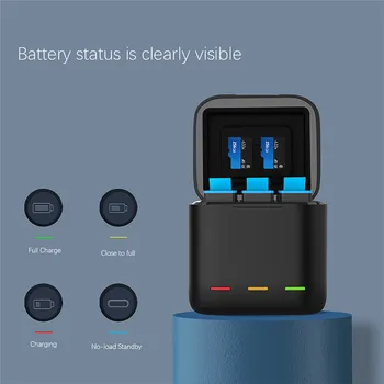 3-in-1 Charging Set Storage Battery Charger Charging Box Case Type-C for GoPro Hero 9 Black Action Camera Accessories
3-in-1 Charging Set Storage Battery Charger Charging Box Case Type-C for GoPro Hero 9 Black Action Camera Accessories