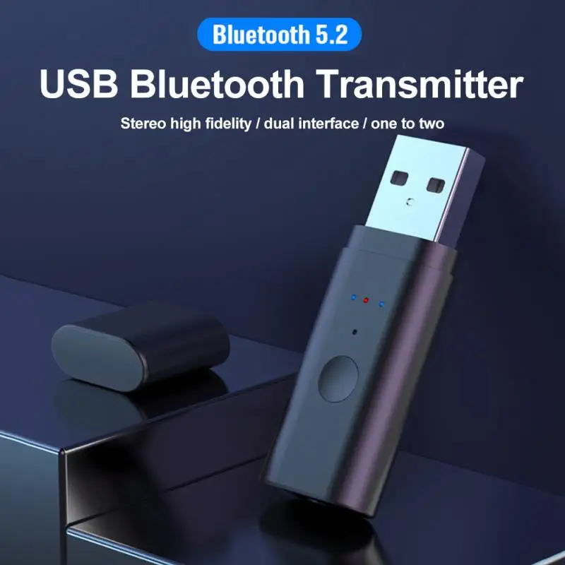 Фото USB Bluetooth-совместимый трансмиттер 5 2 приемник с поддержкой передачи аудио от